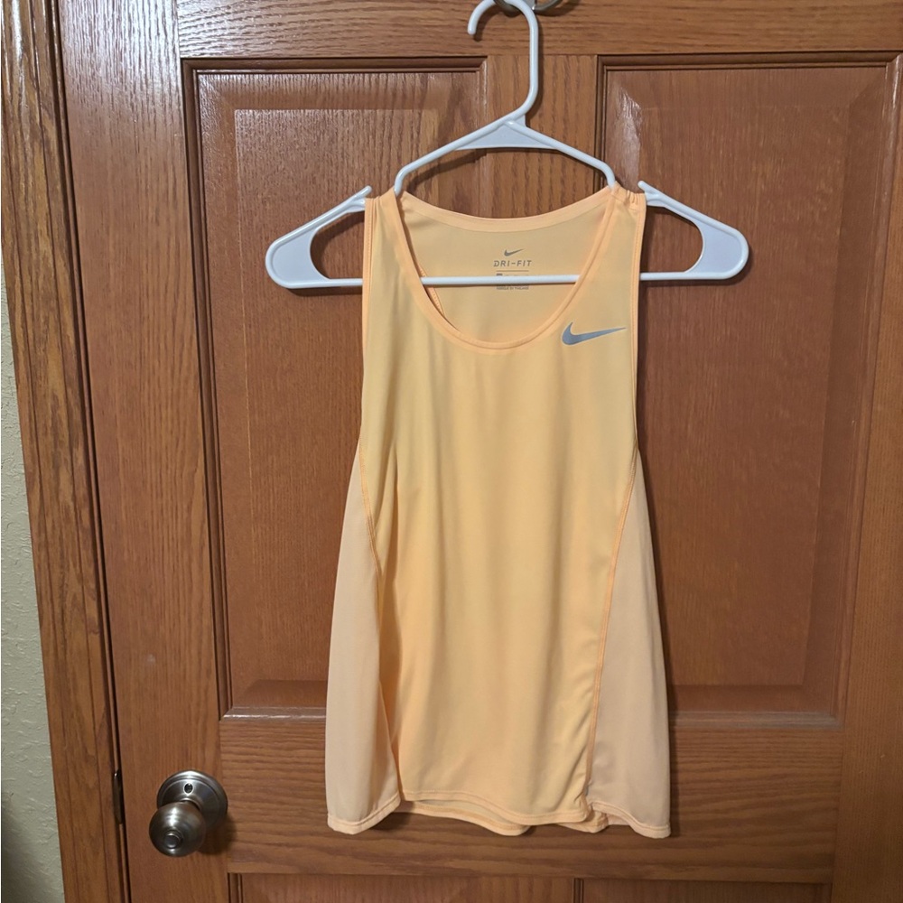 Nike Women's Light Orange Dri-FIT Tank Top XS
